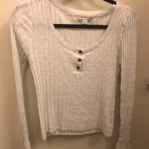 White American Eagle Henley Top